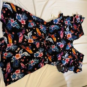 Multicolored Print Romper